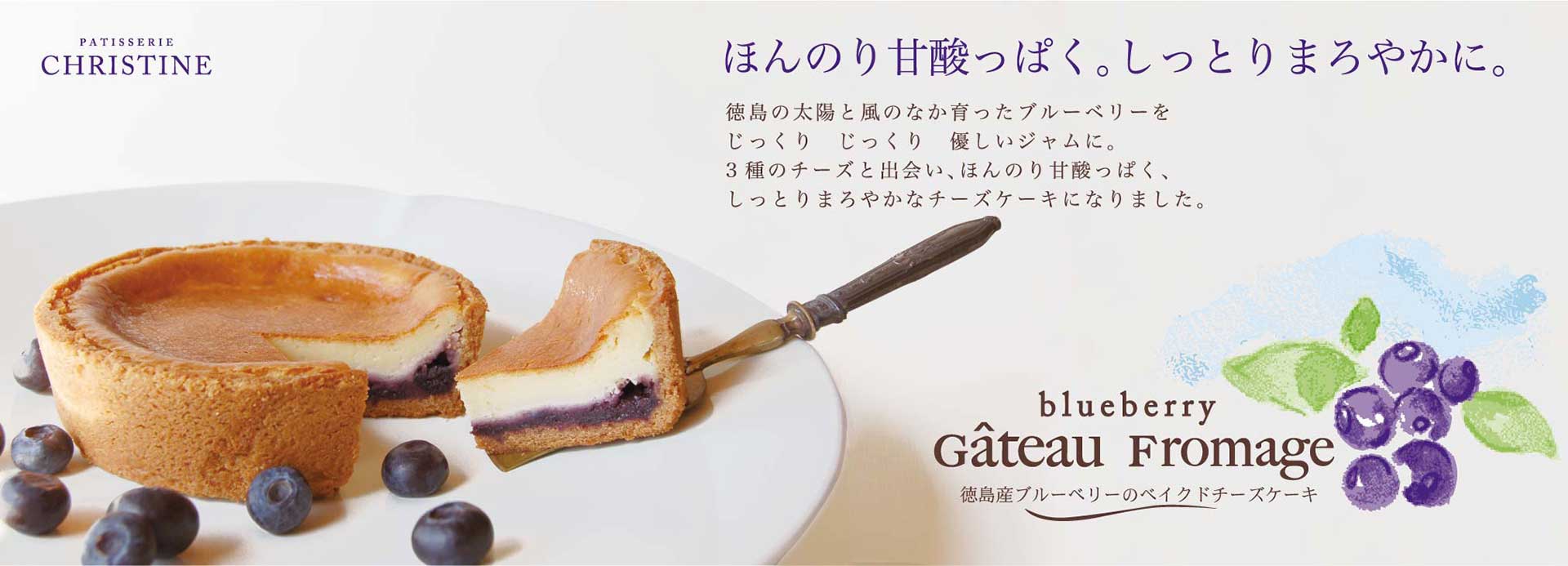 徳島産ブルーベリーベイクドチーズケーキパッケージデザイン